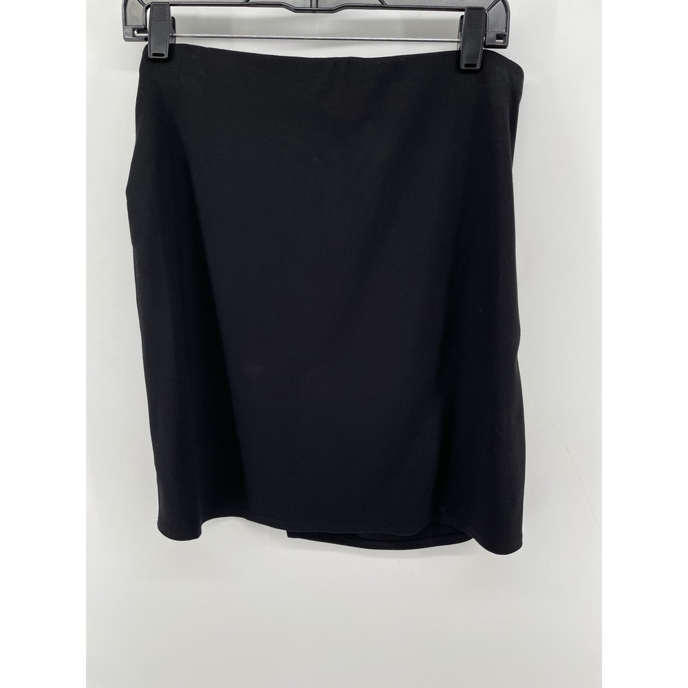 Halogen Mini Skirt Womens Small Black Front Knot Draped Stretch Jersey - Picture 3 of 7